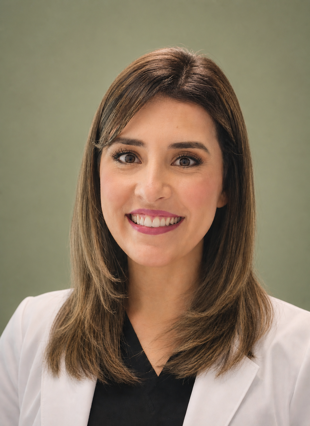 Dr. Magy McKary, DDS, smiling against a green background